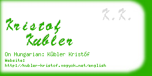 kristof kubler business card