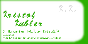 kristof kubler business card